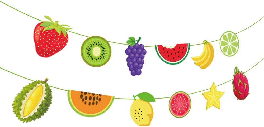 CC HOME Two-tti Frutti Party – Pancarta decorativa de verano tropical de dos tti Frutti para verano, baby shower, temática de dos tti Frutti para