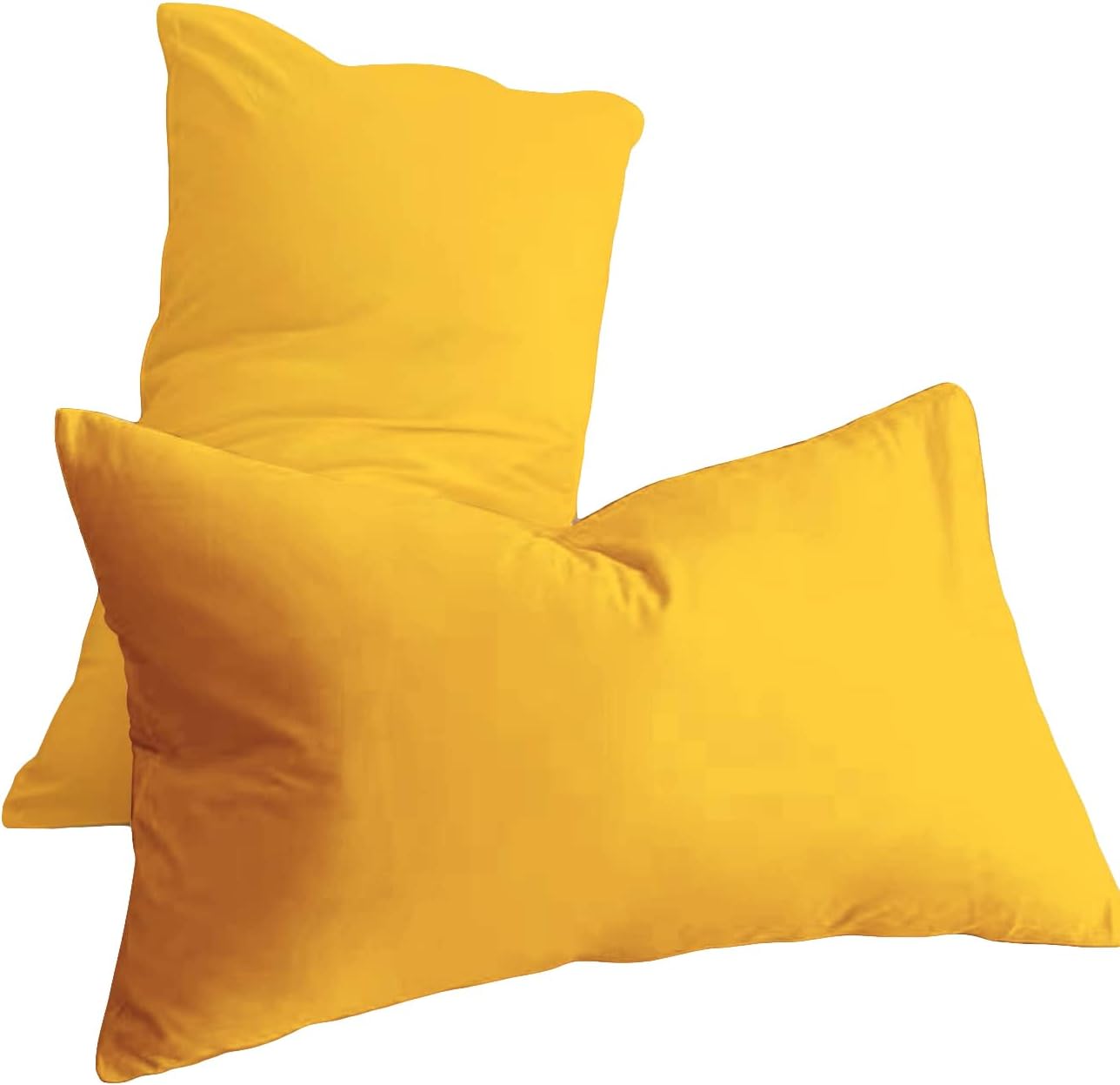 OYOANGLE Paquete de 2 fundas de almohada suaves y duraderas, básicas, teñidas, de color liso, tamaño estándar, paquete de 2 fundas de almohada