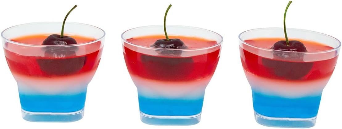 Paquete de 48 vasos pequeños de 3 onzas para postre de ron, de grado profesional, reciclable, transparente, duradero, desechable, para bodas,