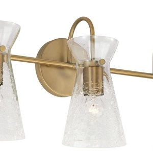Capital Lighting 142431AD Mila – Soporte de pared para tocador de baño de vidrio medio agrietado, 3 luces, 300 vatios totales, 11 pulgadas de alto x Capital Lighting 142431AD Mila – Soporte de pared para tocador de baño de vidrio medio agrietado, 3 luces, 300 vatios totales, 11 pulgadas de alto x