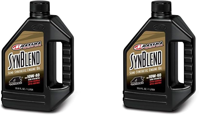 Maxima 34901B Syn Blend4 10W-40 – Aceite para motor de motocicleta, botella de 1 litro (paquete de 2)