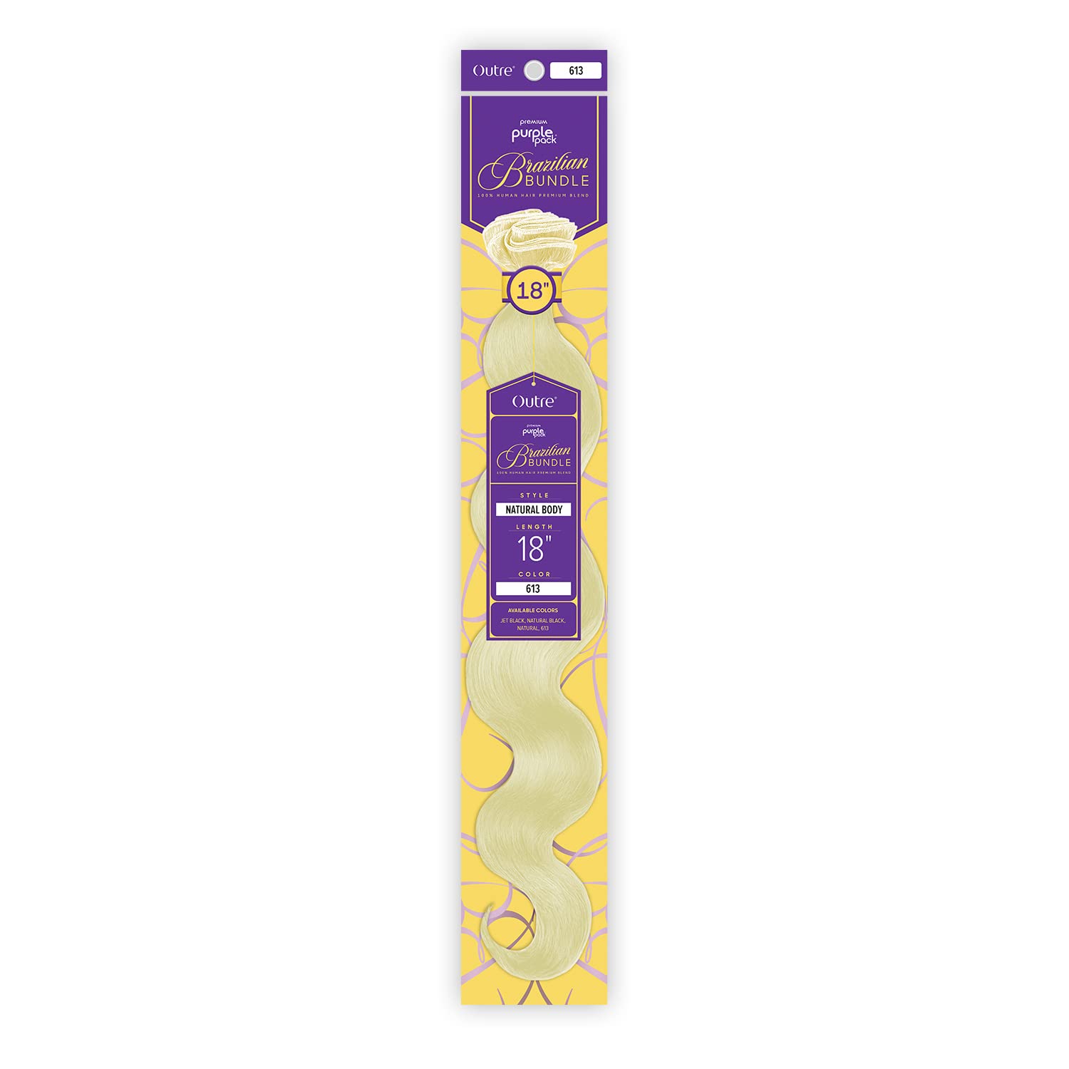 Outre Paquete de mezcla de cabello humano de primera calidad, paquete brasileño de mezcla de cabello natural, cuerpo natural (18-36 pulgadas) (24