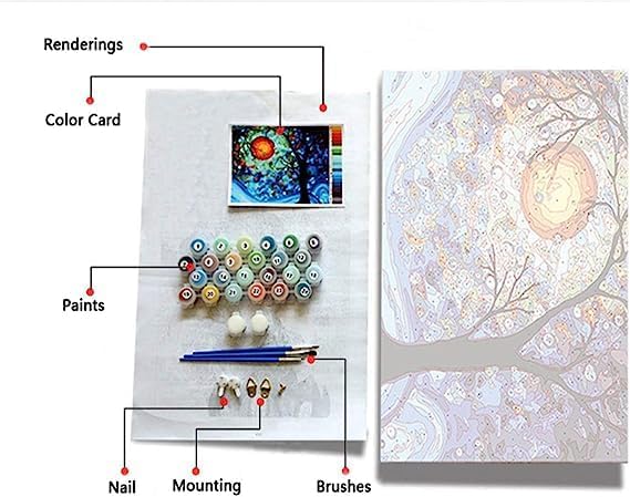 Pintura por números para adultos, pinturas acrílicas de animales por números para adultos, principiantes, niños, kit de pintura de números de
