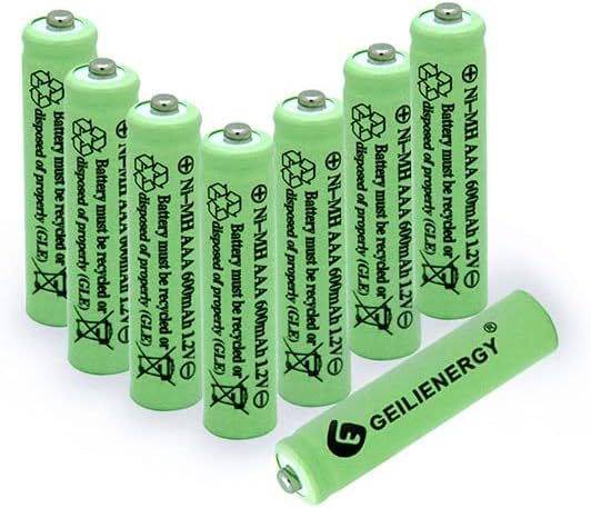 GLEPOWEER Baterías AAA recargables, 1.2 V 600 mAh NiMH precargadas triple A baterías solares para luces de jardín, ratones y dispositivos domésticos