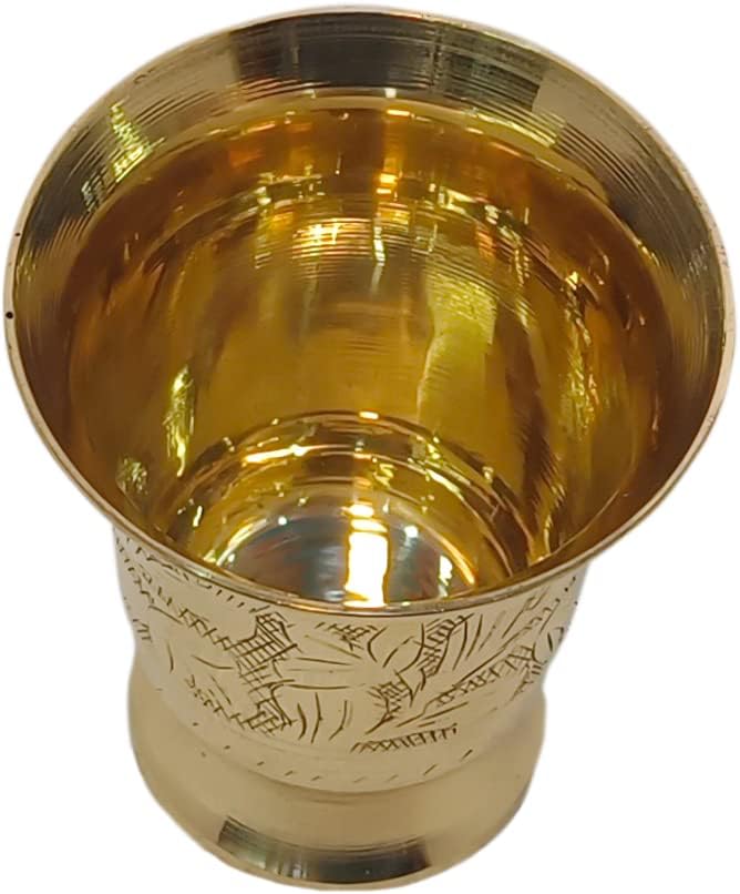 BONA FIDE Copa de latón puro, copa de julepe de latón, copa de latón puro de alta calidad, copas de champán de copas, juego de 2 vasos de diseño en