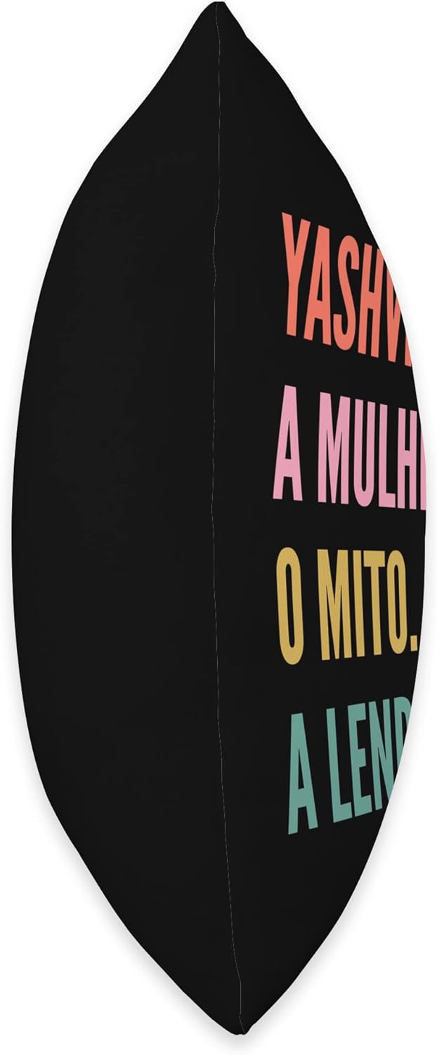 Designs De Nomes Engraçados Para Mulher Funny Portuguese First Name Design-Yashvi Throw Pillow, 18×18, Multicolor