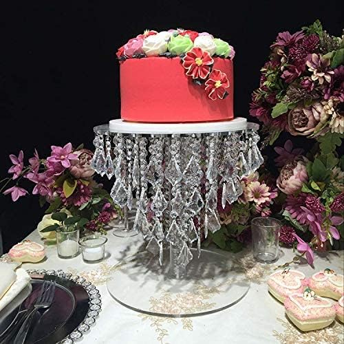Juego de soportes acrílicos de cristal para tartas para mesa, centro de mesa de boda, torre (11.8 pulgadas, acrílico)