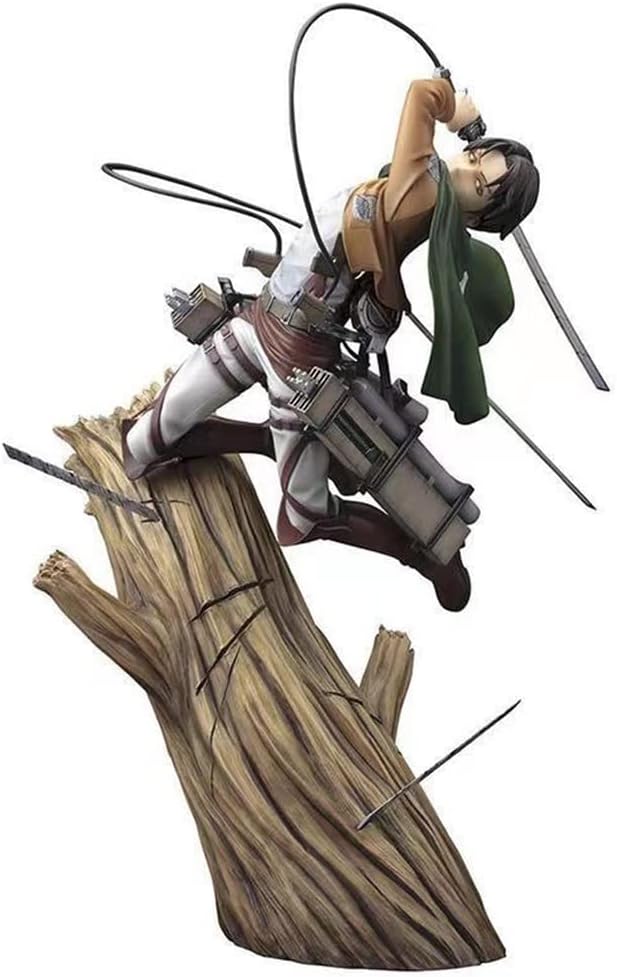 QAHEART Levi Ackermann Figura estatua  8.7 in Anime Levi Capitán Figura Modelo Batalla en Árbol Versión Escultura, Hecho a Mano Coleccionable