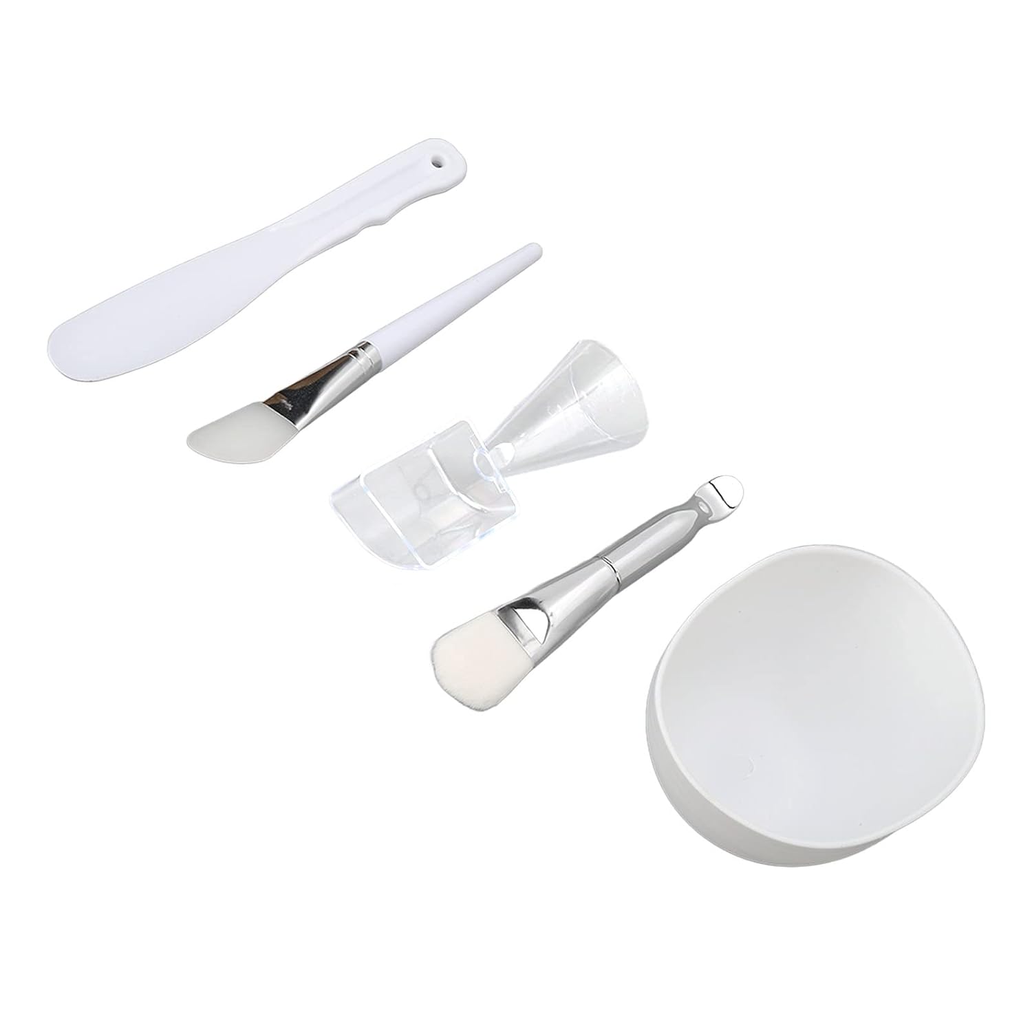 Juego de cuenco y cepillo para mascarilla facial, 5 piezas de herramienta de máscara facial, cepillo de silicona suave cepillo de cerdas
