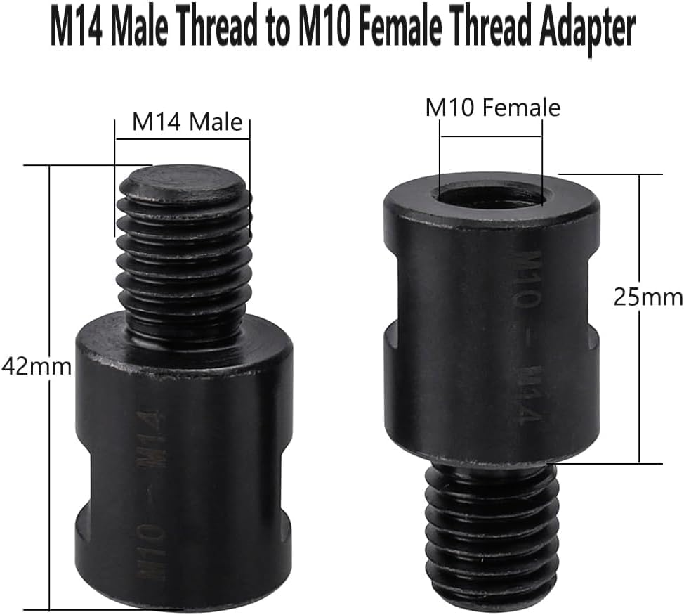 2 unids accesorio de amoladora angular M14 rosca macho a M10 hembra adaptador convertidor para amoladora angular, pulidora de diamante núcleo de
