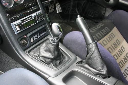 RedlineGoods Maleta de cambio compatible con Nissan Skyline R32 1989-93. Hecho a medida, no universal. Piel perforada negra italiana auténtica de