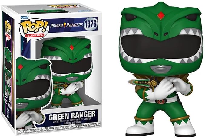 POP TV Mighty Morphin Power Rangers 30 Aniversario – Figura de vinilo Green Ranger Funko (con funda protectora de caja compatible), multicolor, 3.75