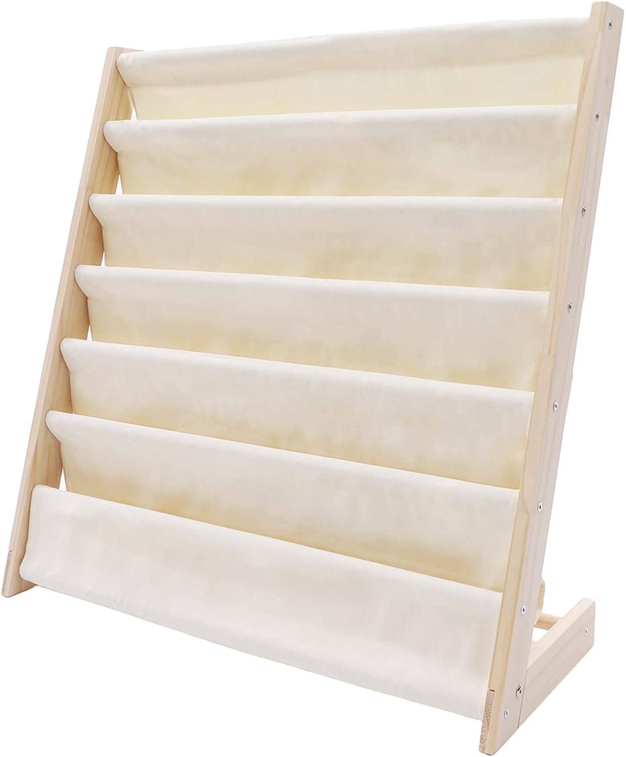 Fetcoi Estantería para niños, organizador de estantería para niños, 6 eslingas para dormitorio, sala de juegos, almacenamiento de juguetes, 29.5 x