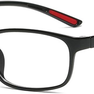 Gafas rectangulares clásicas, con marco de bloqueo de luz azul, borde completo, lentes transparentes sin receta (brazo negro) Gafas rectangulares clásicas, con marco de bloqueo de luz azul, borde completo, lentes transparentes sin receta (brazo negro)
