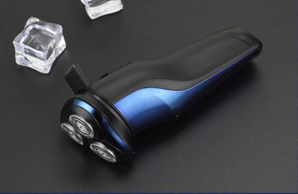 KouRy Maquinilla de afeitar eléctrica multifuncional, afeitadora eléctrica azul para hombres húmeda e impermeable, maquinilla de afeitar eléctrica
