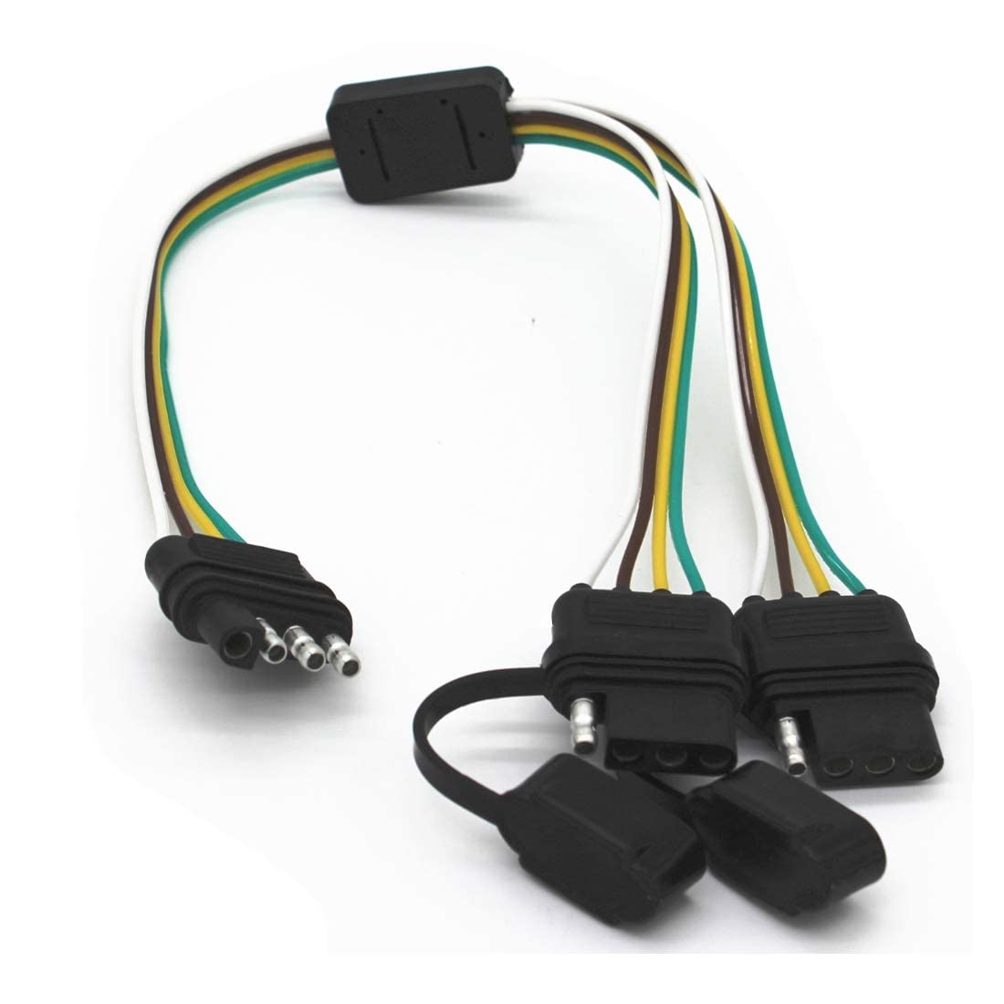 Tata.Meila Enchufe universal de 4 vías para barra de luz de portón trasero y luces de remolque, adaptador Plug & Play, arnés de extensión, enchufe