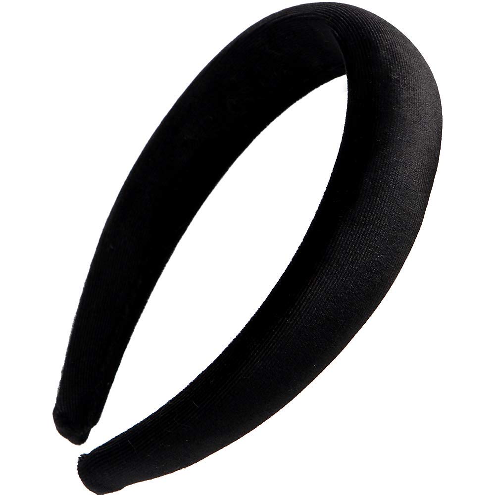 LONEEDY 8 diademas duras, esponja de terciopelo de 1.2 pulgadas, diademas gruesas para el cabello, accesorios para el cabello para mujeres (esponja