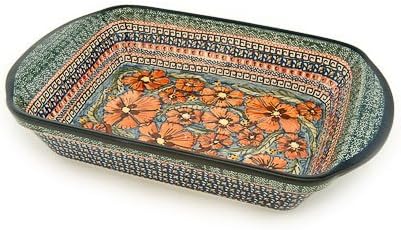 Blue Rose – Panadero rectangular grande con asas