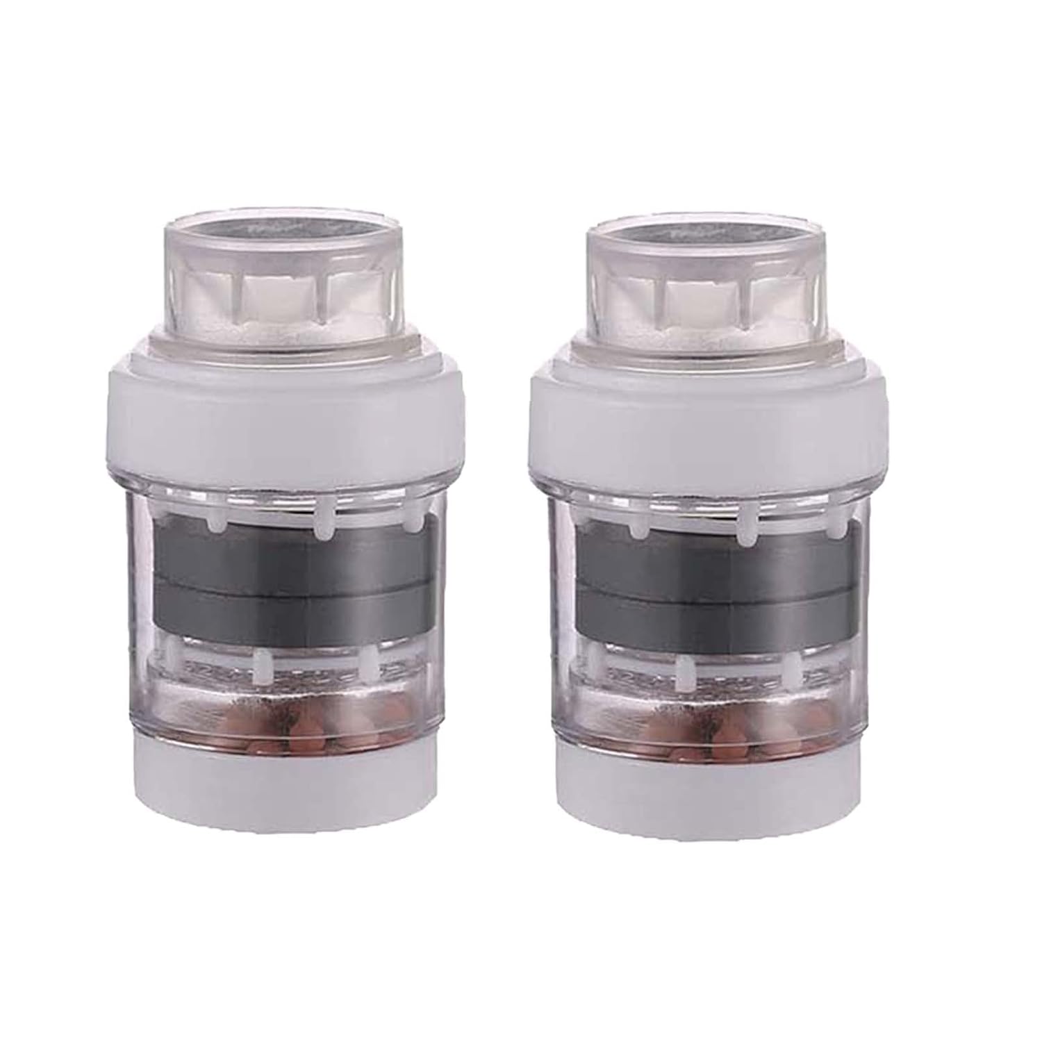 Paquete de 2 filtros de agua para grifo con piedra médica magnetizada, purificador de agua del grifo del grifo, filtro de agua de flujo rápido para