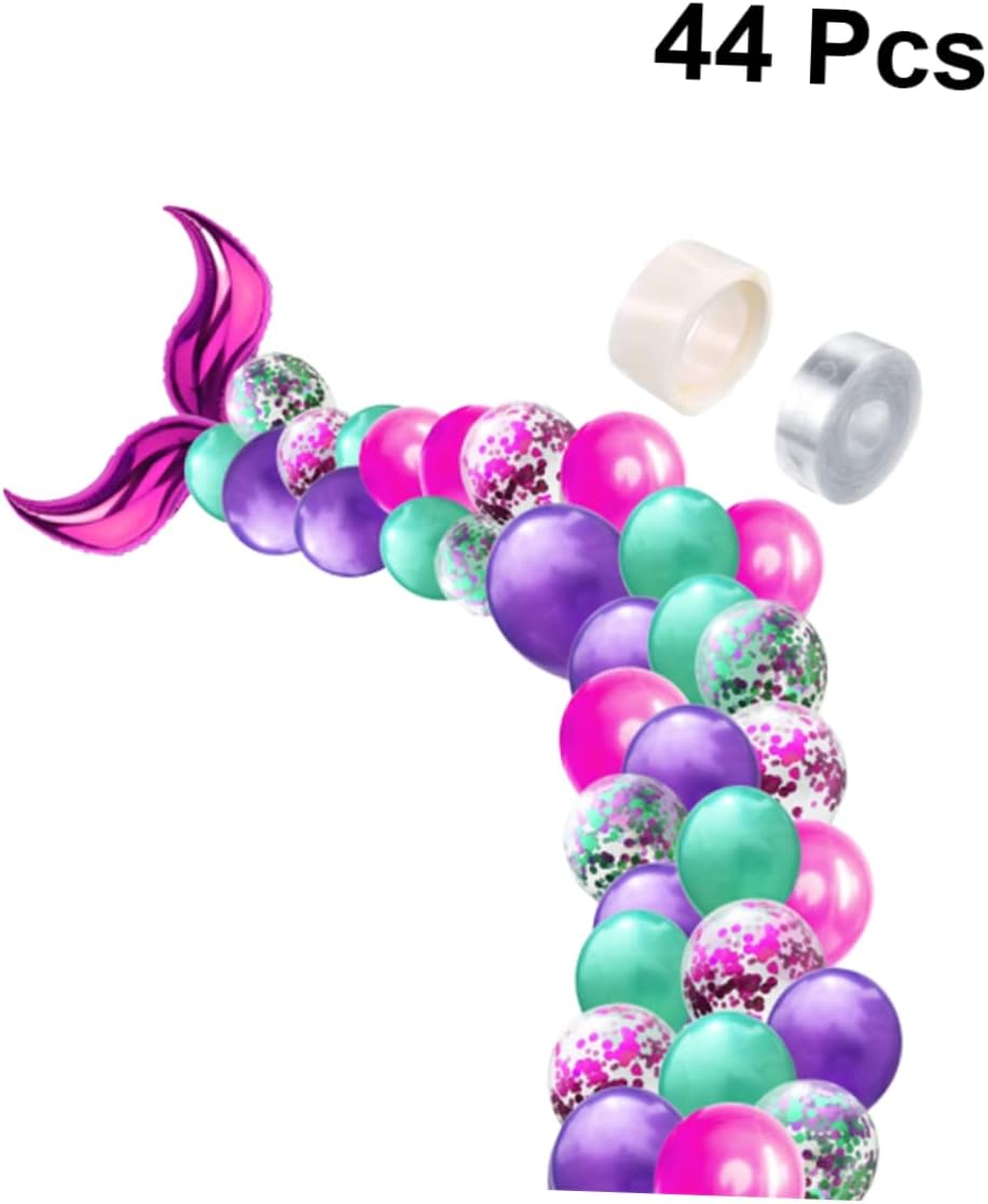SAFIGLE 132 Pcs Flower Garland Decorations Latex Outfit Green Balloon Green Ballons Mermaid Tail Balloon Happy Birthday Ballons Ocean Balloons Green