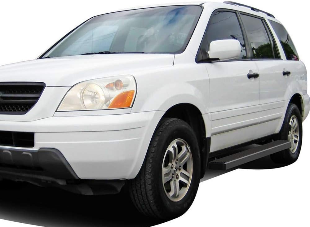 HD Ridez Estribo de 5 pulgadas, color negro, compatible con Honda Pilot 2003-2008 y Acura MDX 02-06 (barras laterales de barra nerf)
