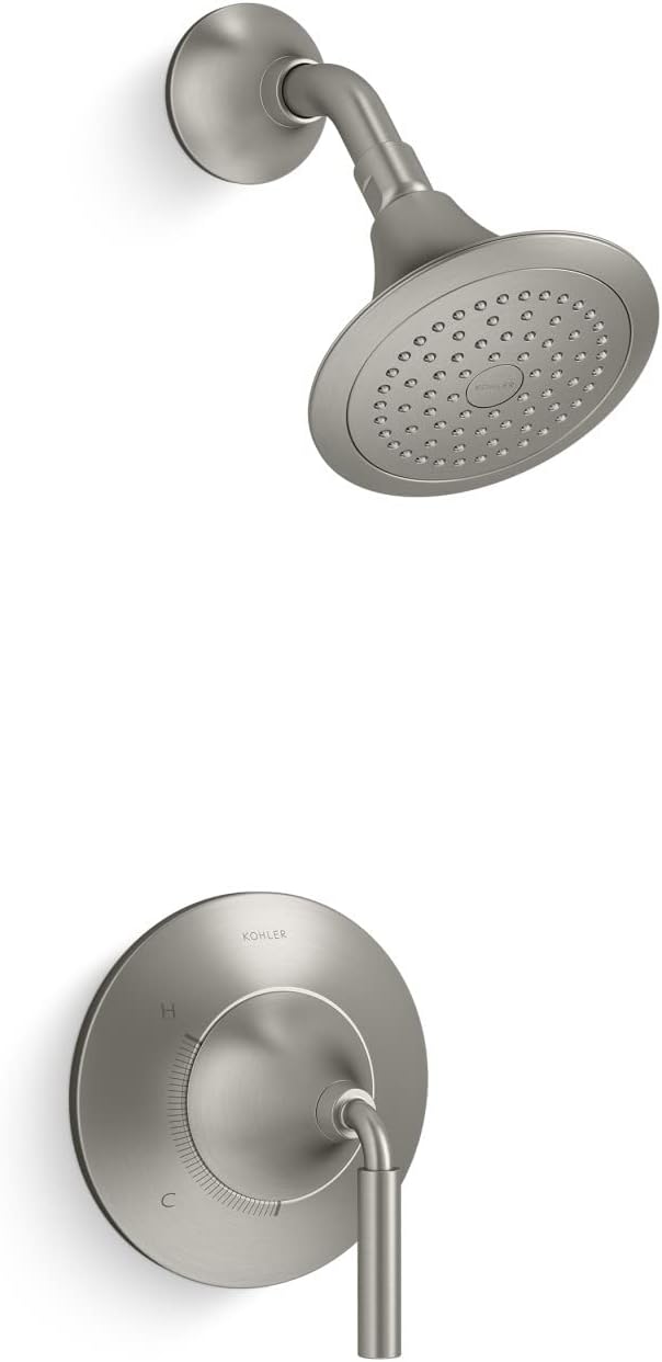 KOHLER TS27420-4G-BN Tone Rite-Temp Juego de grifería de ducha con equilibrio de presión, 1.75 GPM, níquel cepillado vibrante