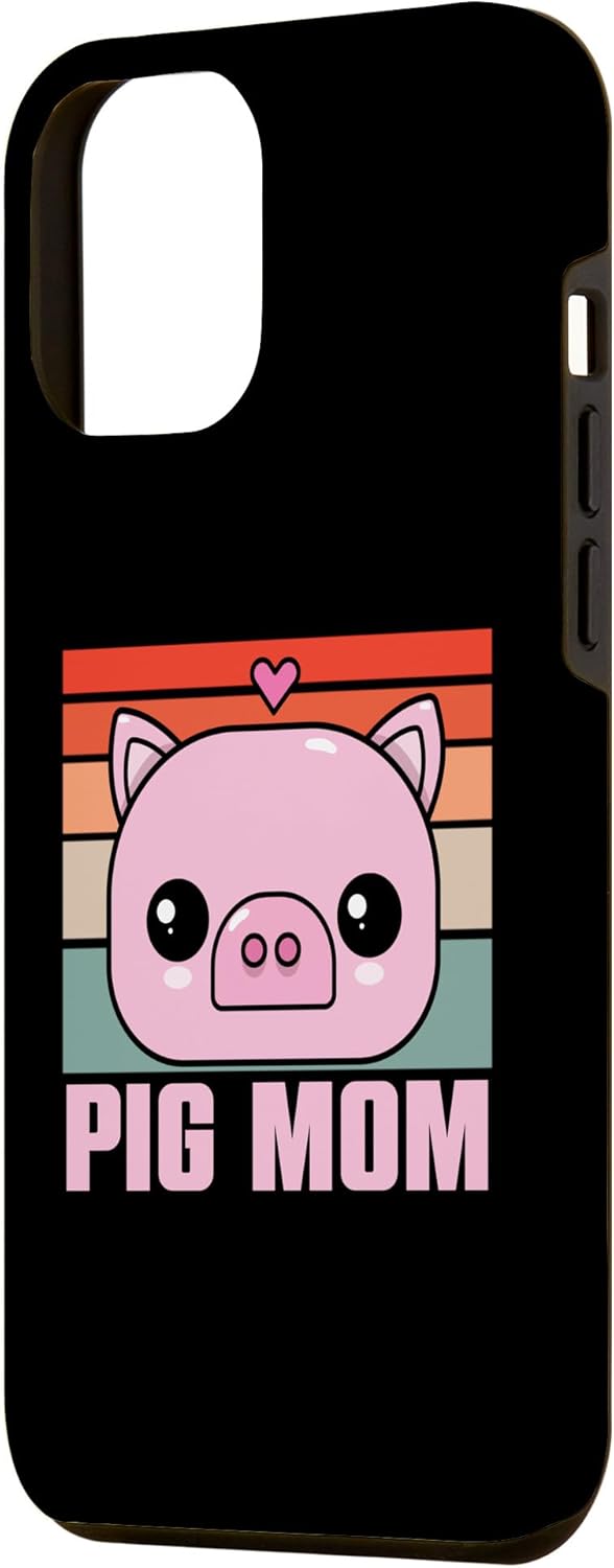 iPhone 13 Pro Max Retro Mini Pig Mom  Vintage Miniature Pig Owner Case