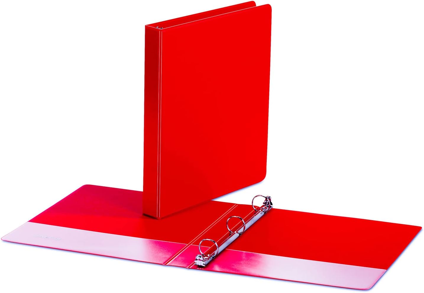 Universal Suede Finish Vinyl Round Ring Binder, 1-Inch Capacity, Red
