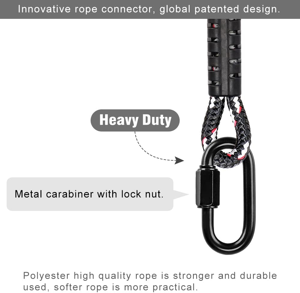 BeneLabel Cuerda de columpio de árbol, correa para colgar hamaca de árbol, mosquetón resistente, para interiores y exteriores, juego de accesorios