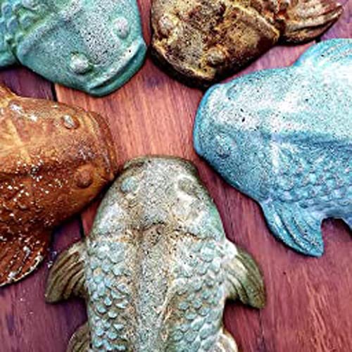 Molde de cemento 3D para peces, 3 piezas, plástico ABS de 0.079 in, moldes de plástico para hormigón, molde de acuario, moldes de cemento para