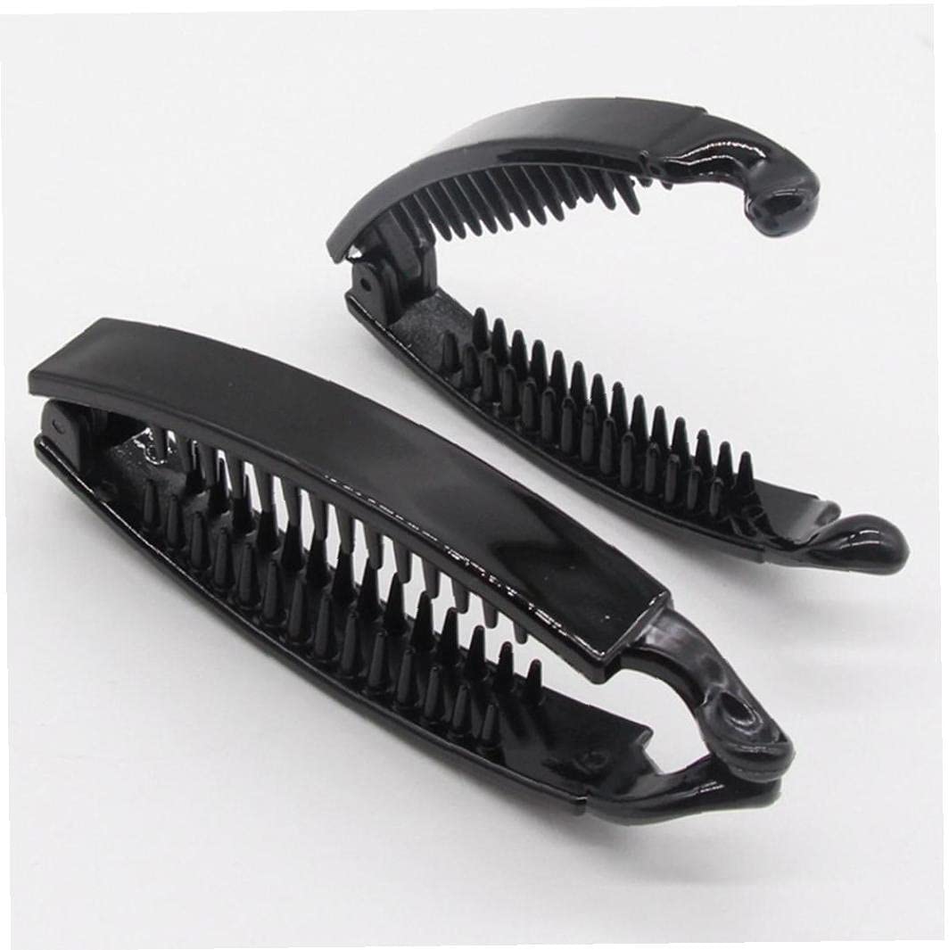 2 horquillas de plátano para mujer, pinzas de plástico para el cabello de plástico con ondas negras, accesorios para el cabello para dama
