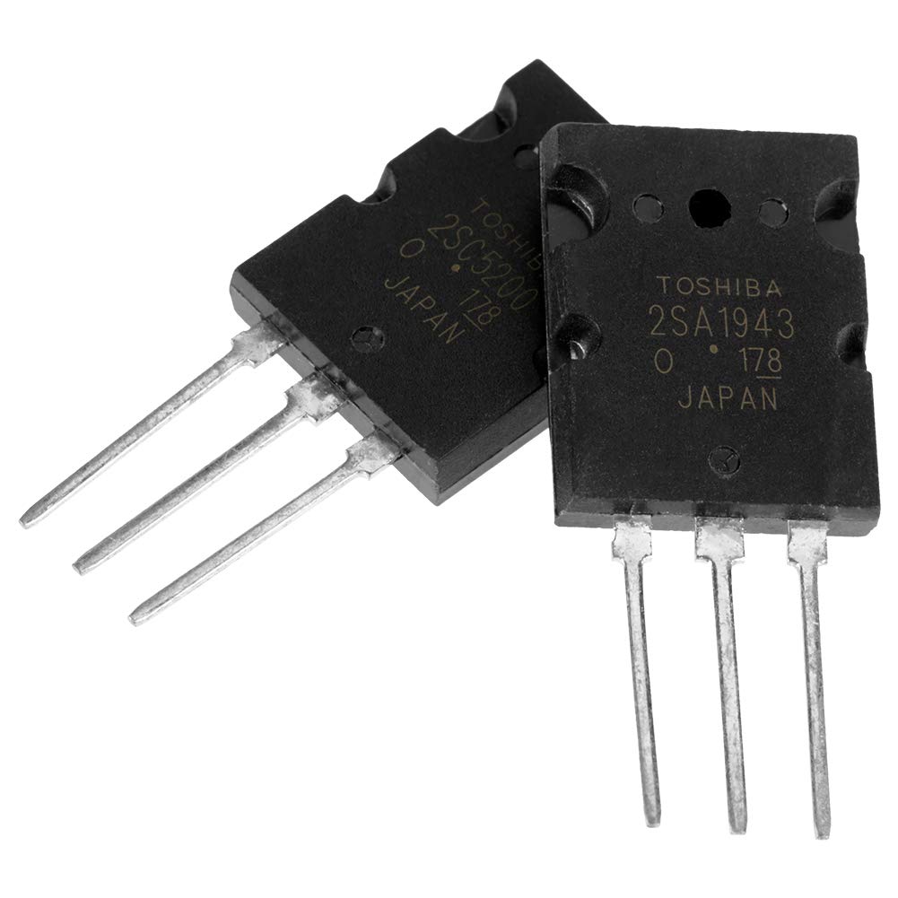 Kit de transistor 2SA1943 2SC5200, 5 × 2SA1943 y 5 × 2SC5200 transistor de potencia NPN amplificador de potencia electrónico amplificador de