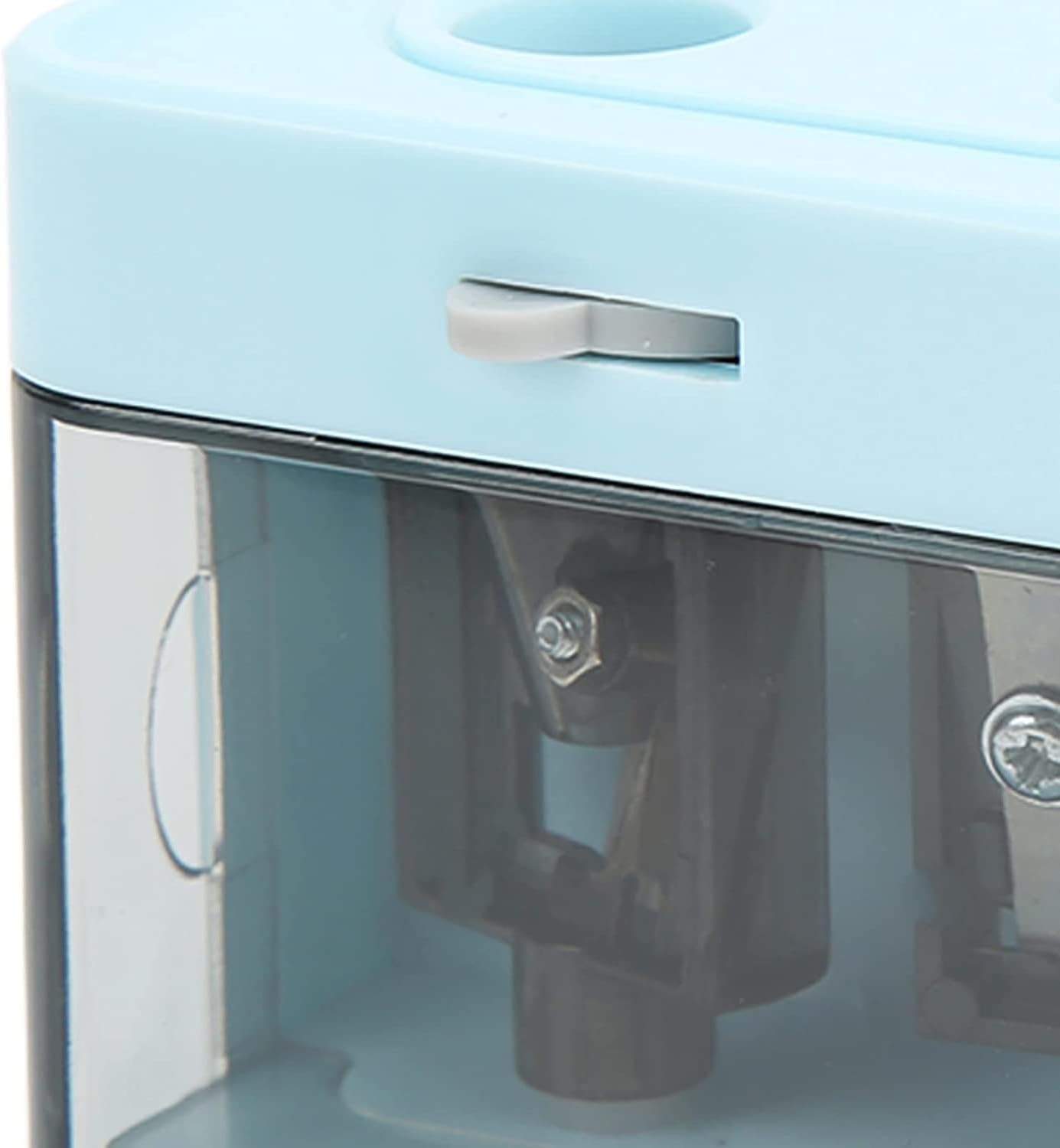 Sacapuntas Sacapuntas eléctrico con doble agujero, funciona con pilas (0.314-0.315 pulgadas y 0.315-0.472 pulgadas), sacapuntas semiautomático con