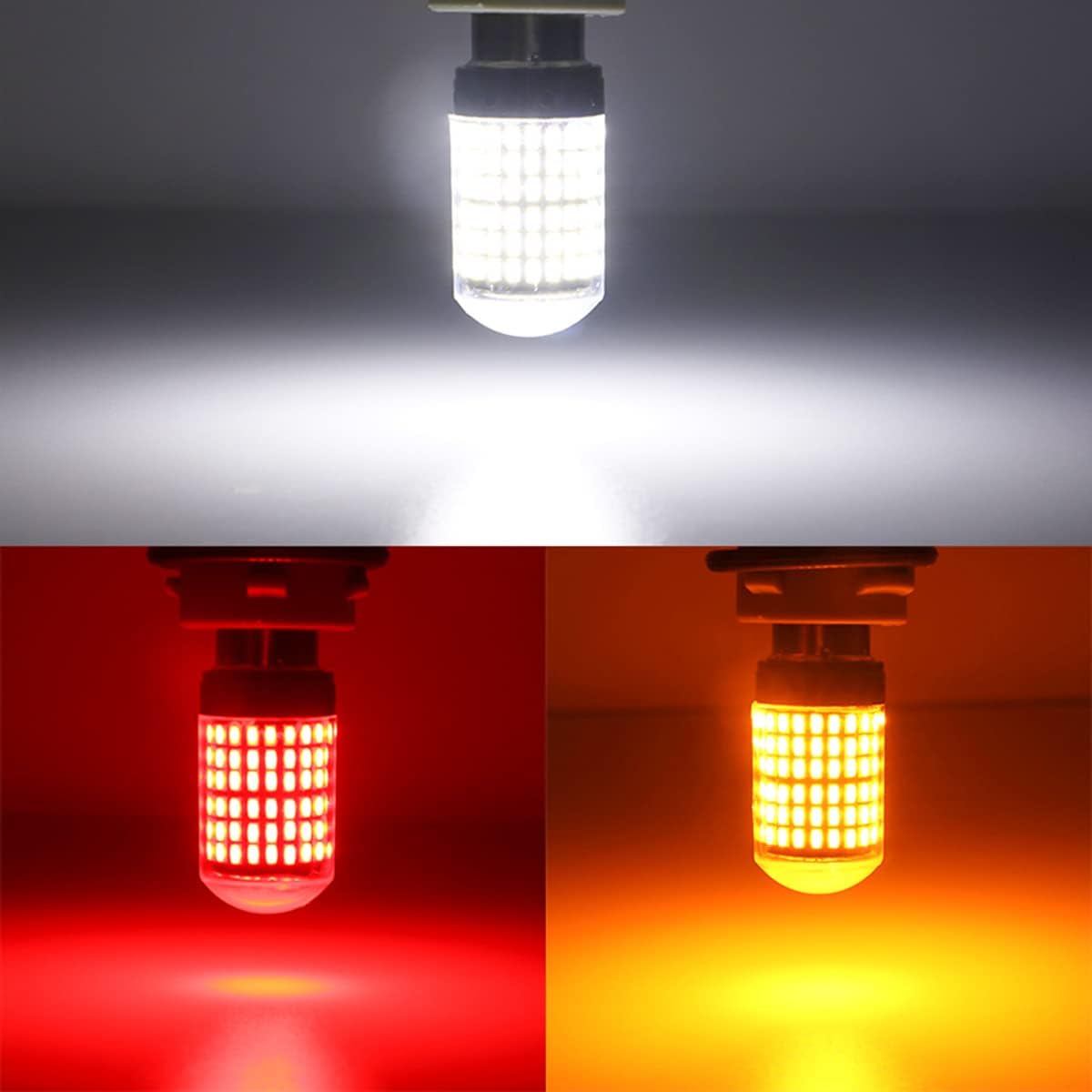 Paquete de 2 bombillas LED de freno 1157, bombilla de repuesto BAY15D de 12 V-24 V para freno de reversa, cola de correr, estacionamiento, universal