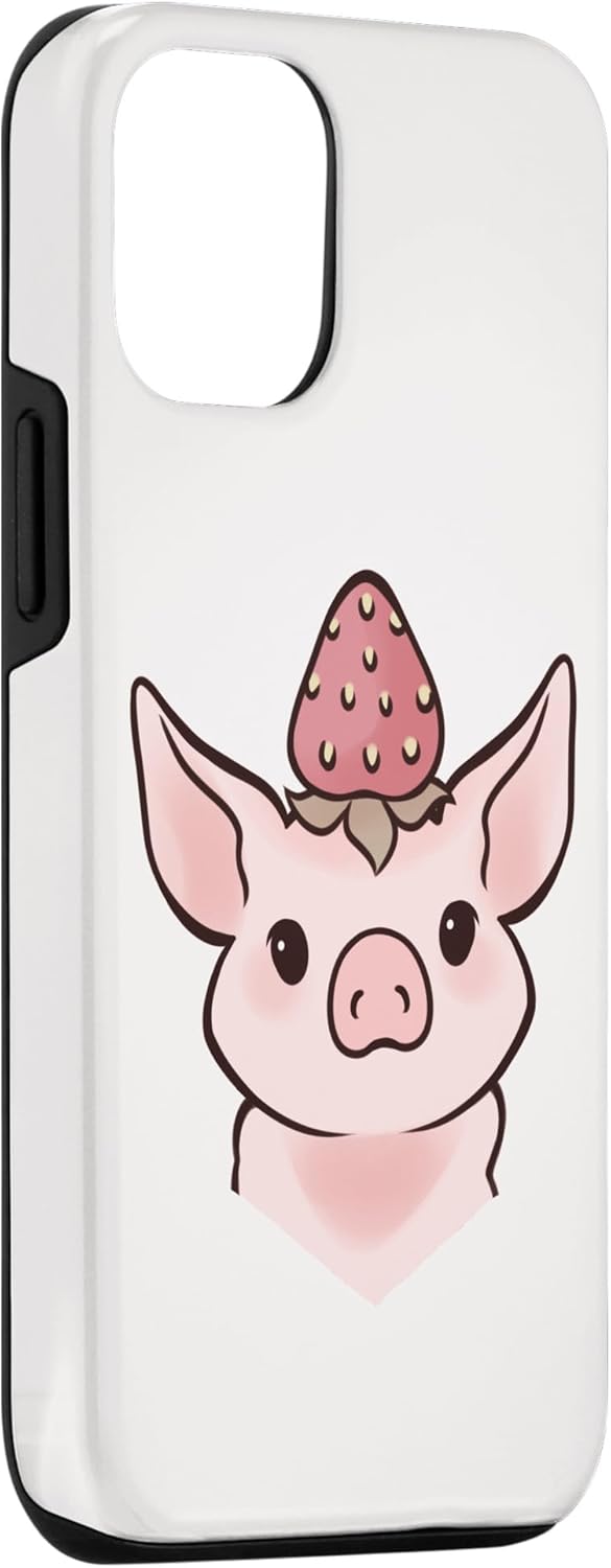 Funda para iPhone 13 Cute Swine Sow Strawberry Mini Pig