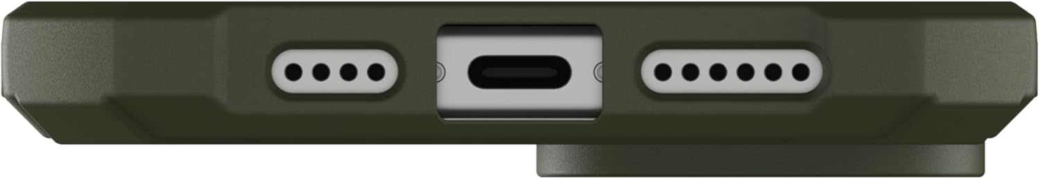 URBAN ARMOR GEAR UAG – Funda compatible con iPhone 15 Plus de 6.7 pulgadas, Essential Armor Olive Drab, imán integrado compatible con carga MagSafe,