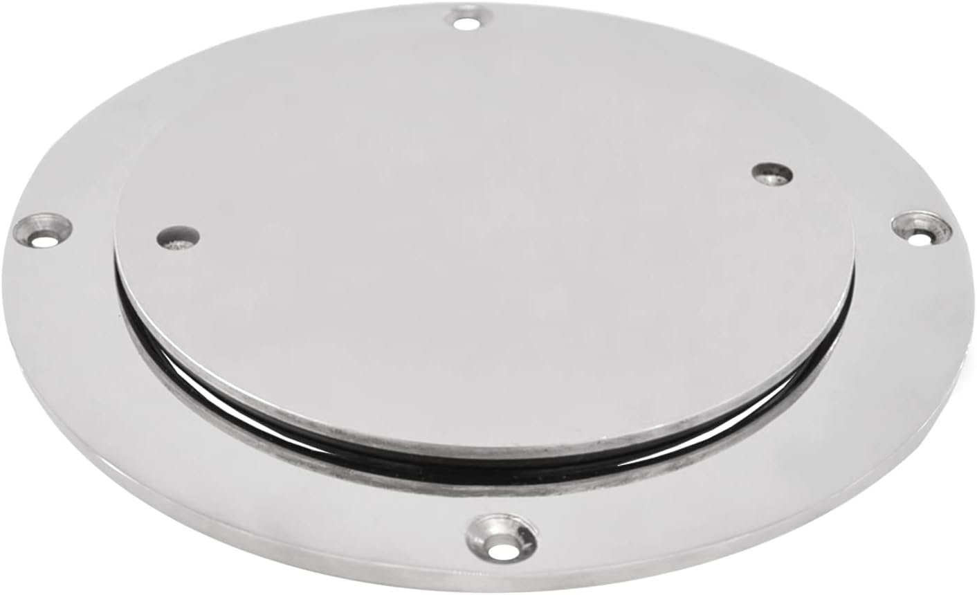 Escotilla de barco de 5 pulgadas 316 de acero inoxidable redonda antideslizante 2 ojos placa de cubierta de escotilla de inspección con cubierta