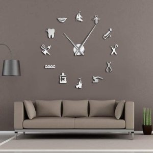 Reloj de pared gigante para dentista y dentista, reloj de pared de gran tamaño, espejo de aguja grande, decoración de oficina, regalo de dentista, Reloj de pared gigante para dentista y dentista, reloj de pared de gran tamaño, espejo de aguja grande, decoración de oficina, regalo de dentista,