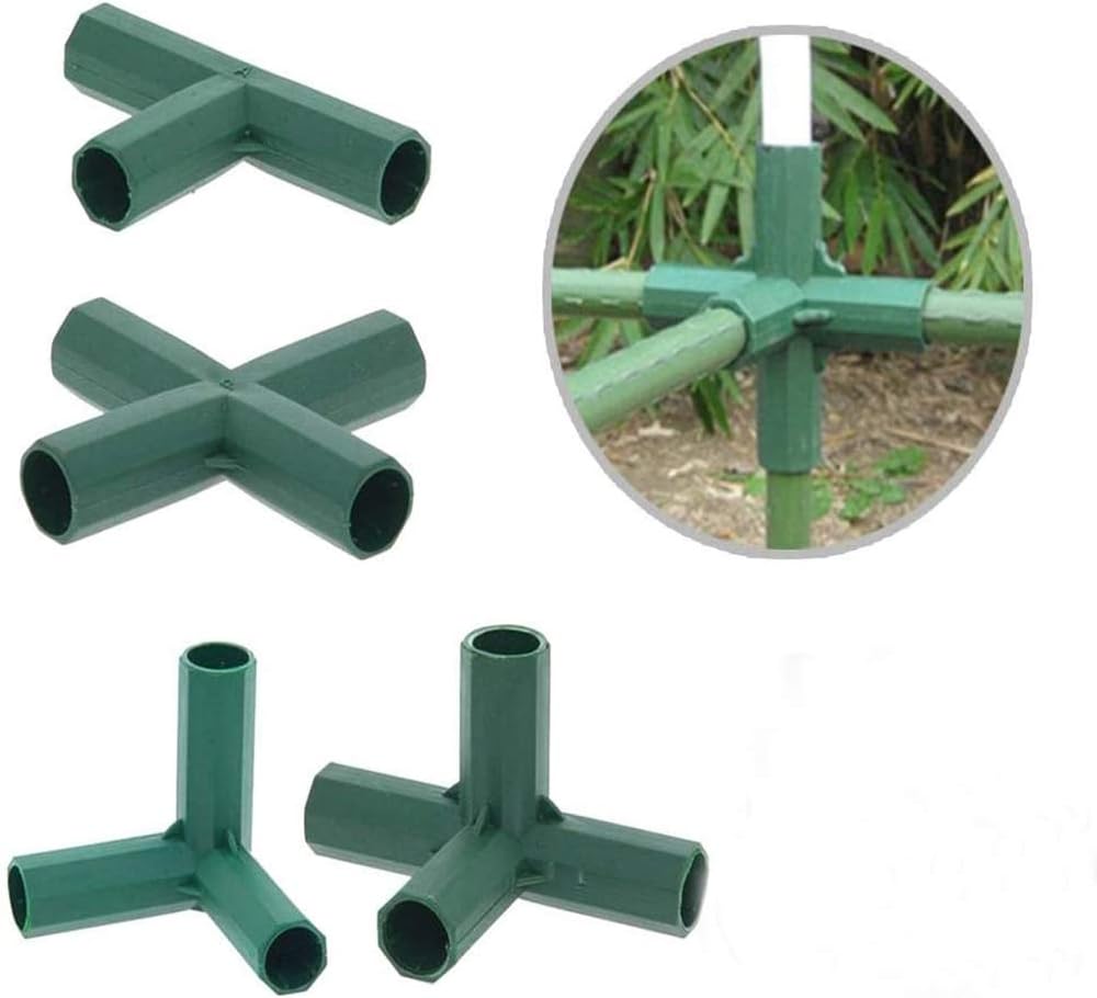 25 conectores de marco de invernadero de 0.63 pulgadas, accesorios de PVC para edificios, tubo de esquina de 3 vías y 4 vías, clips giratorios para