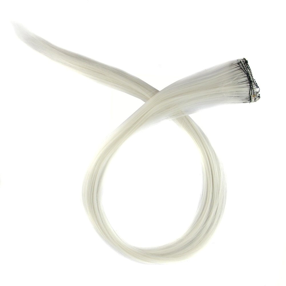 MapofBeauty 20″ Clip-in pelo recto extensión de pelo pedazo (blanco)