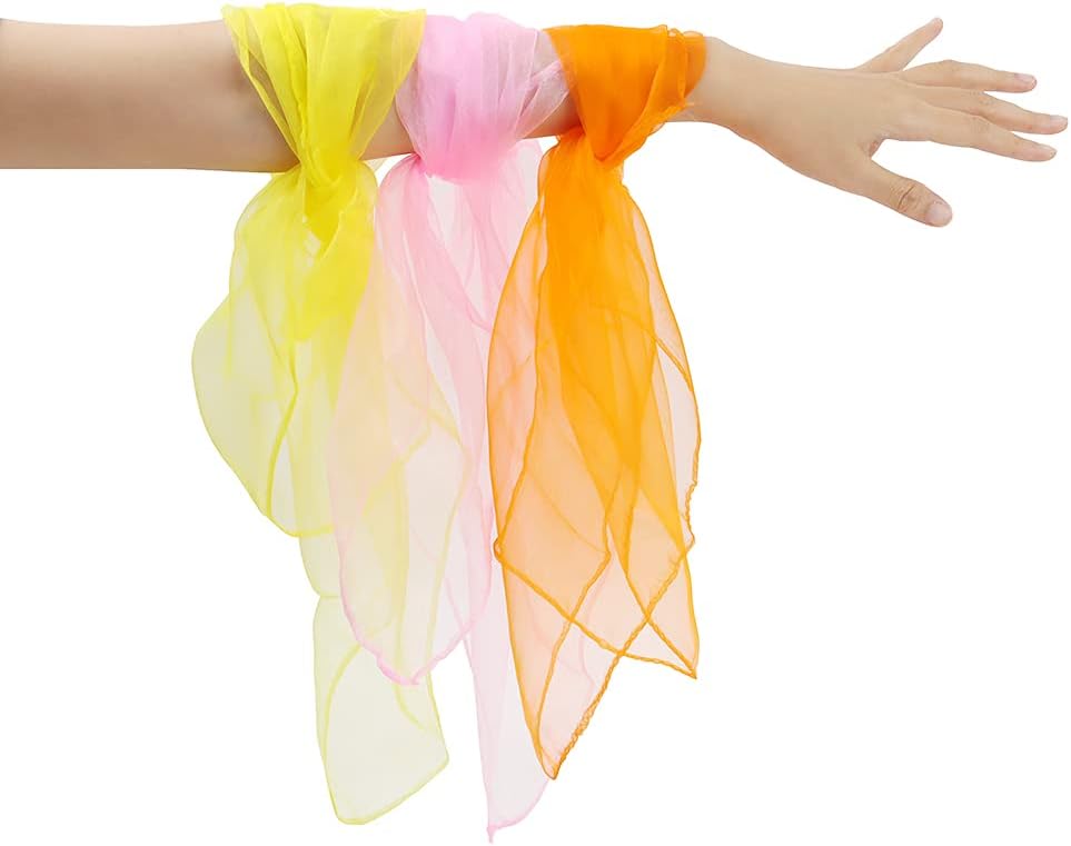 36 bufandas de baile malabarismo, bufanda transparente de moda para fiesta, 24 x 24 pulgadas