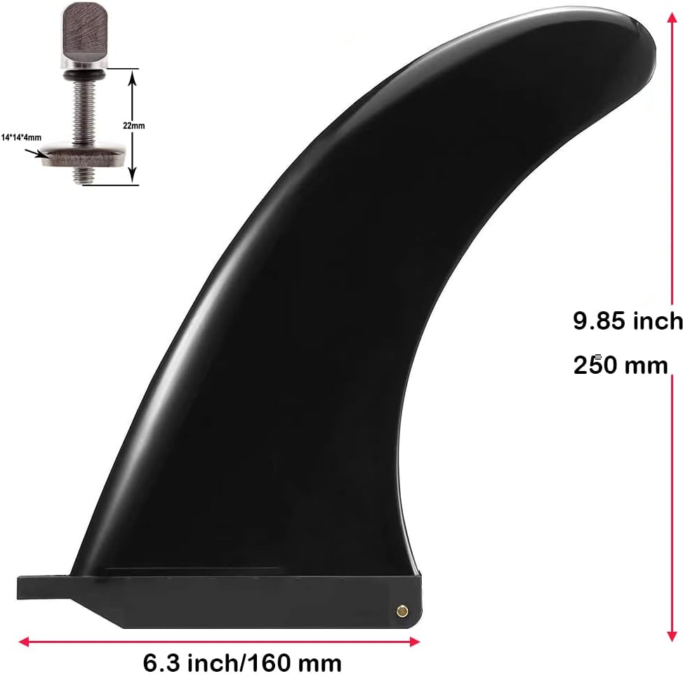 Jashem Juego de aletas y aletas para tabla de surf con base de aletas inflables de 10 pulgadas para tabla de remo, aletas de repuesto para tabla de