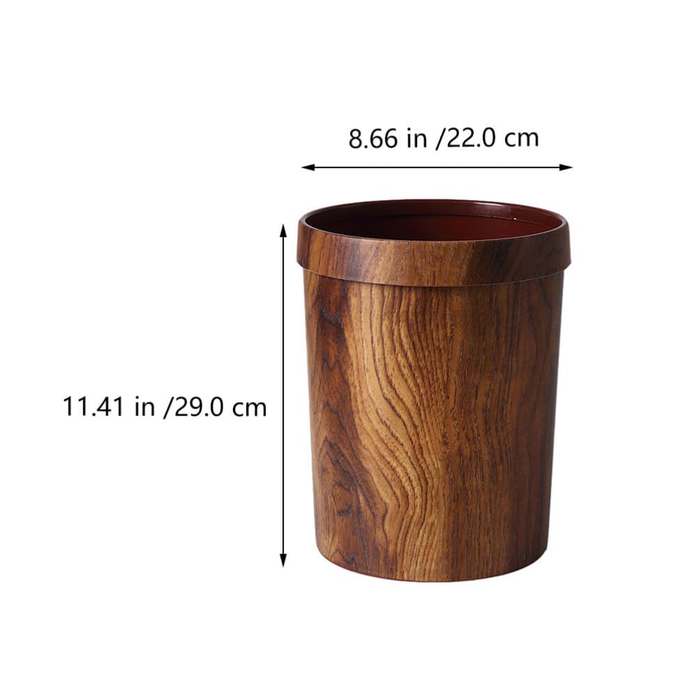 Alipis Cubo de basura de madera con parte superior abierta, cubo de basura retro, contenedor de basura para cocina, oficina, hogar, baño, debajo del