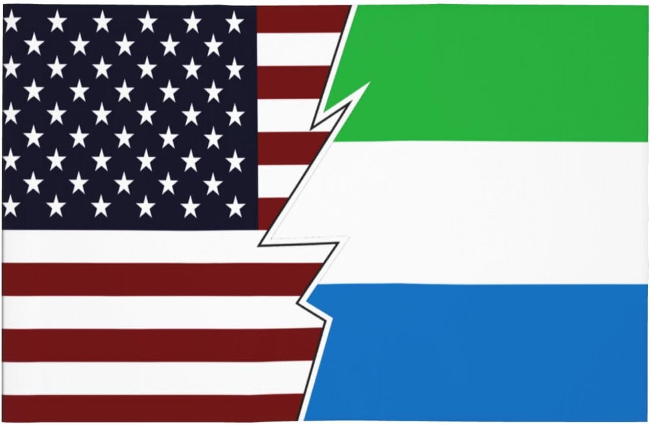 Double Sided Printing Torn Style American And Sierra Leone Flags Car Flag 12×18 Inches Car Window Clip Flags Car Decoration Banner
