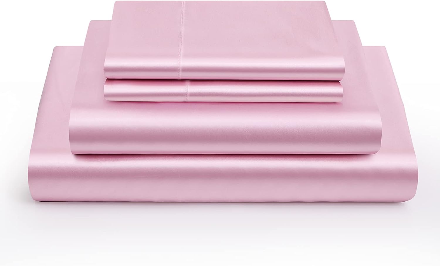 Vonty Juego de sábanas de satén suaves y sedosas para cama individual XL, 1 sábana bajera de bolsillo profundo + 1 sábana encimera + 1 funda de