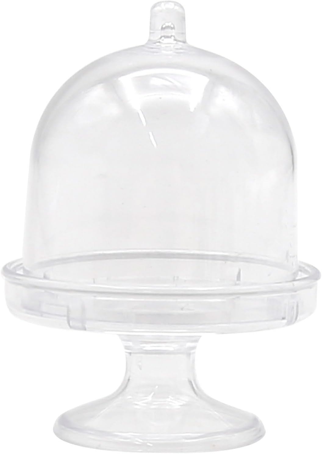 36 piezas de mini soporte para tartas con tapa, soporte de plástico para cupcakes, soporte transparente de exhibición de pasteles pequeños para