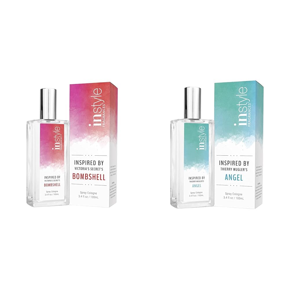Instyle Fragrances Inspirado en Victoria’s Secret Bombshell y Thierry Mugler’s Angel Eau de Toilette Fragancias para mujer, 3.4 onzas líquidas cada