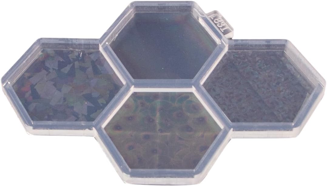 Molde de silicona holográfica con forma hexagonal de 1.7 pulgadas, molde de agarre para teléfono, moldes de resina epoxi, molde de enchufe de