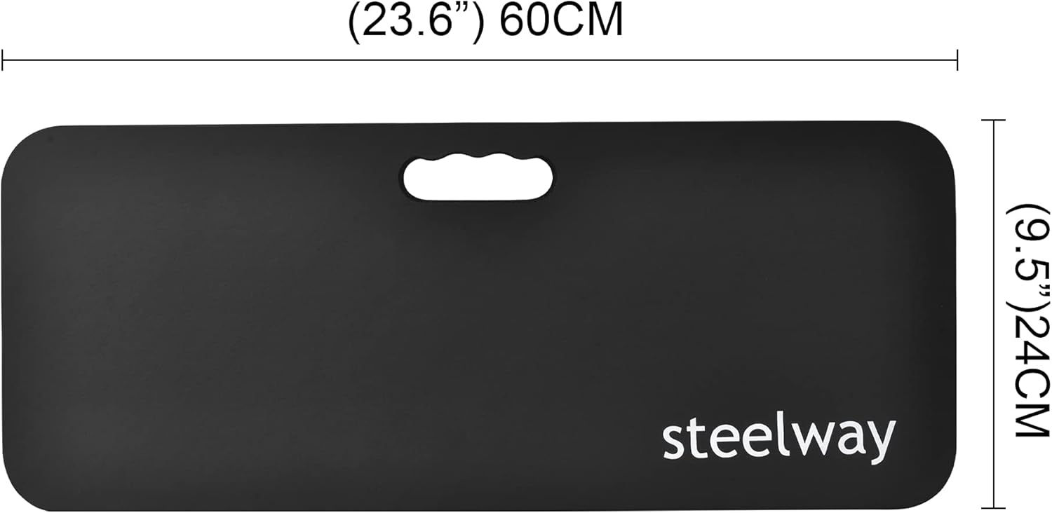 steelway Rodilleras de yoga, extra gruesas y suaves, rodilleras largas para jardinería, ejercicio, fitness, baño de bebé, yoga-negro