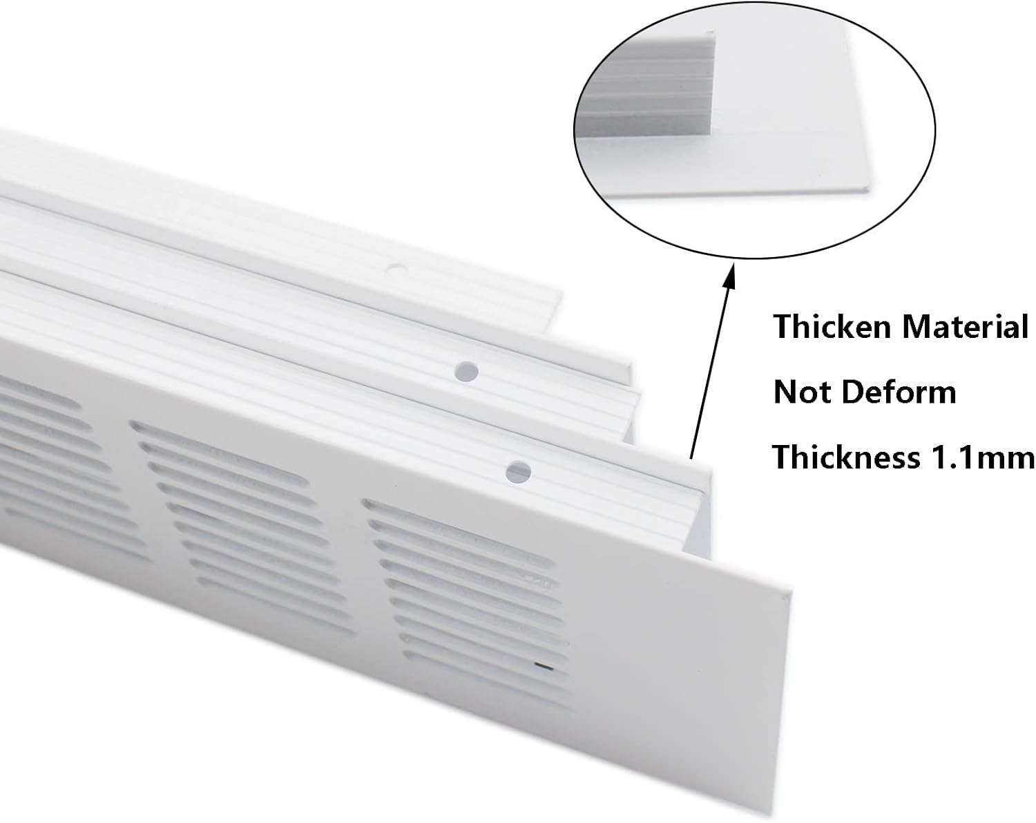 TTZEZE – 2 fundas para ventilación de aire, rejilla de ventilación de aleación de aluminio blanca rectangular, cubierta de rejilla de metal para